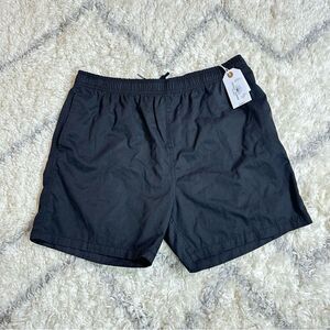 Athletic Black Shorts with Elastic Waistband